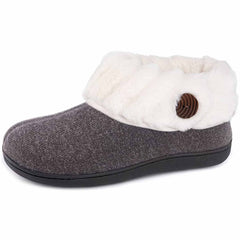 Women's Fleece Liner Fuzzy Slippers Solid Comfort Shoes