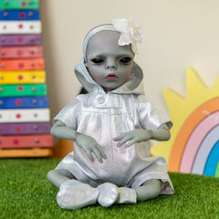 14-Inch Realistic Alien Reborn Doll Soft Touch Cloth Body