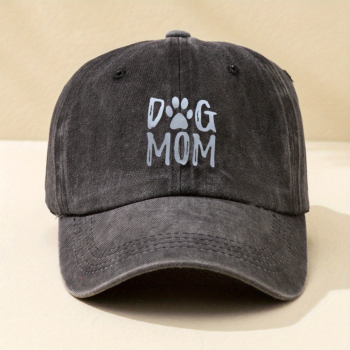 DOG MOM Embroidery Baseball Cap Vintage Washed Distressed Dad Hats