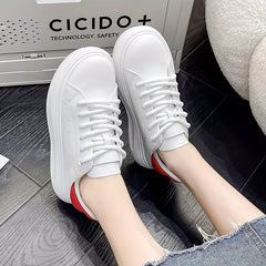 Women's Platform Lace-Up Sneakers Low Top Outdoor Shoes