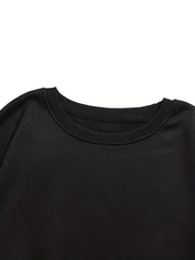 Oversized Crew Neck Long Sleeve Sweatshirt Women's Casual Basic Top
