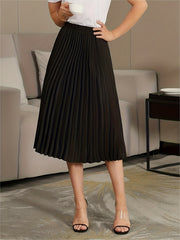 Pleated High Waist Casual Skirt for Women