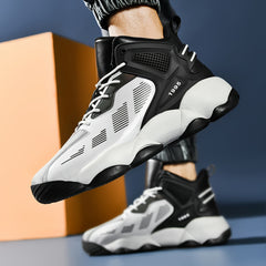Men's Block Basketball Shoes Comfy Breathable Non Slip Shock Absorption