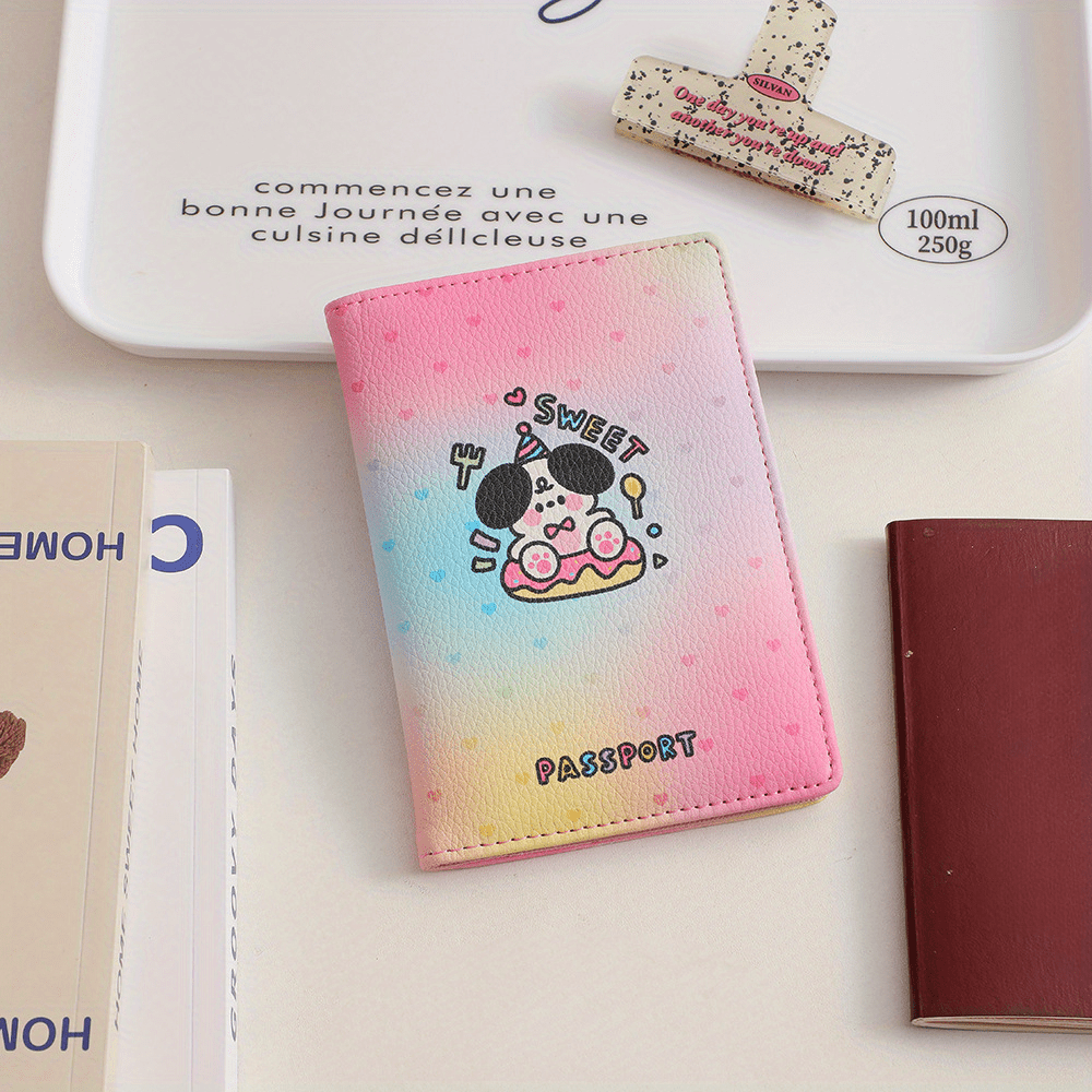 Cartoon Passport Holder With Card Slots Ticket Holder