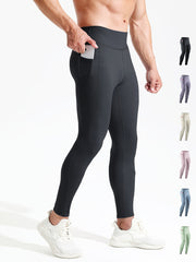 Men's Compression Sports Leggings Quick Dry High Waist Pants
