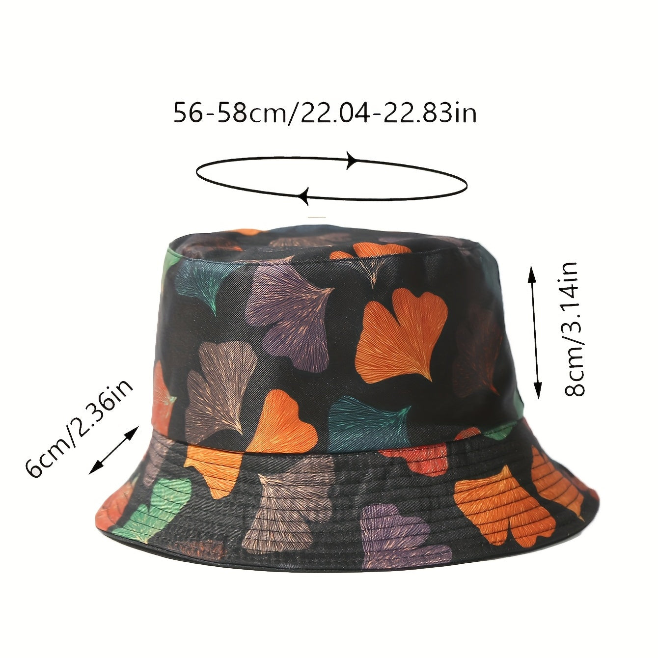 Unisex Ginkgo Leaf Sunshade Bucket Hat - Outdoor Vacation