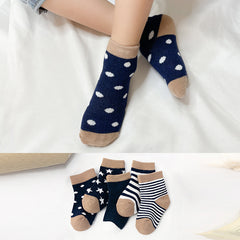 5 Pairs Baby Polka Dot Cotton Crew Socks for Girls and Boys