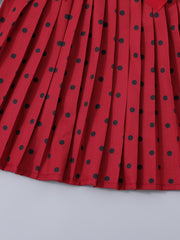 Girls Ruffled Polka Dot Dress with Belt