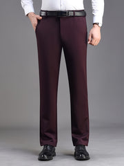 Men's Solid Stretch Dress Pants for Business
