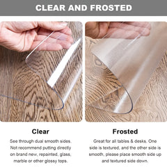 Clear Desk Pad Protector Mat - 1.5mm Thick PVC - Oilproof, Waterproof