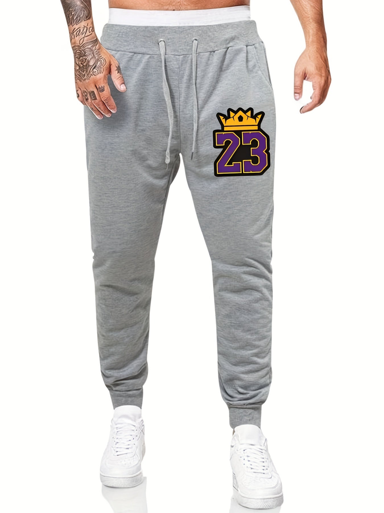 Number 23 Pattern Print Men's Sweatpants Casual Jogger Pants