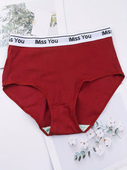 6pcs Letter Tape Briefs Comfy & Stretchy Intimates Panties Women's Lingerie