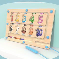 Wooden Train Magnetic Puzzle Toy Activity Counting Skill Learning Gift
