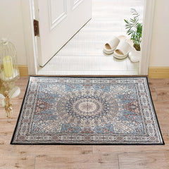 Vintage Boho Area Rug Soft Thickened Crystal Velvet Floor Mat Non Slip Washable