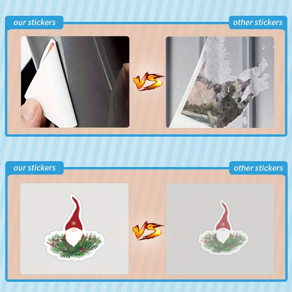 55pcs Christmas Gnome Stickers Pack Cartoon Vinyl Waterproof Stickers