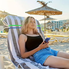 6pcs Silicone Towel Bands for Beach Chair - Windproof Beach Towel Clip Bands
