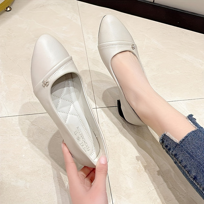 Women's Low Heel Slip-On Pointed Toe Shoes