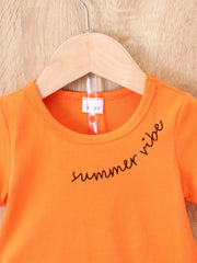 Baby Boy Casual Outfit: Letter Graphic T shirt & Shorts Set