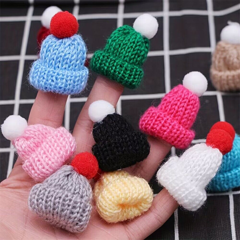 5pcs Mini Knitted Woven Hats Woolen Thread Accessories