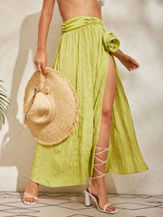 Ruched Skirts High Waist Floral Vacation Skirts