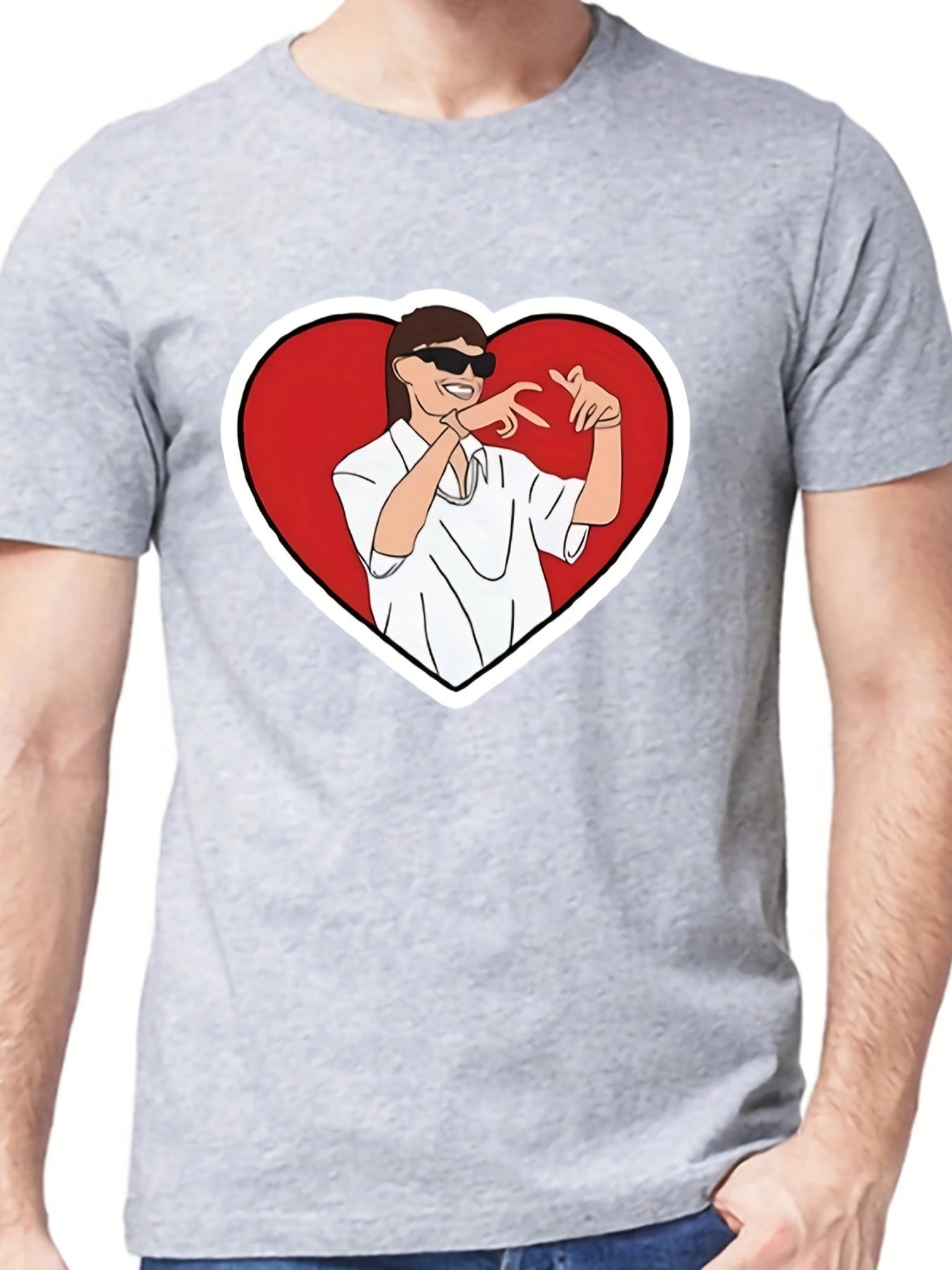 Love Gesture Graphic Tee for Men | Casual & Comfy T-Shirt for Summer