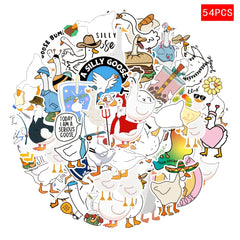 54pcs Funny Goose Stickers, Silly Goose Drives This, Hats Burgers Construction