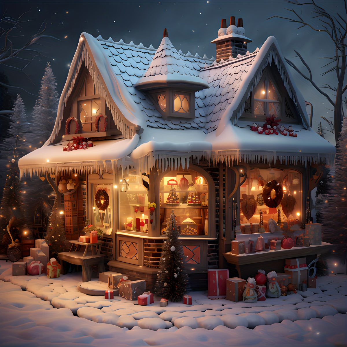 5D DIY Christmas Shop Diamond Painting Art Kit - 30x30cm