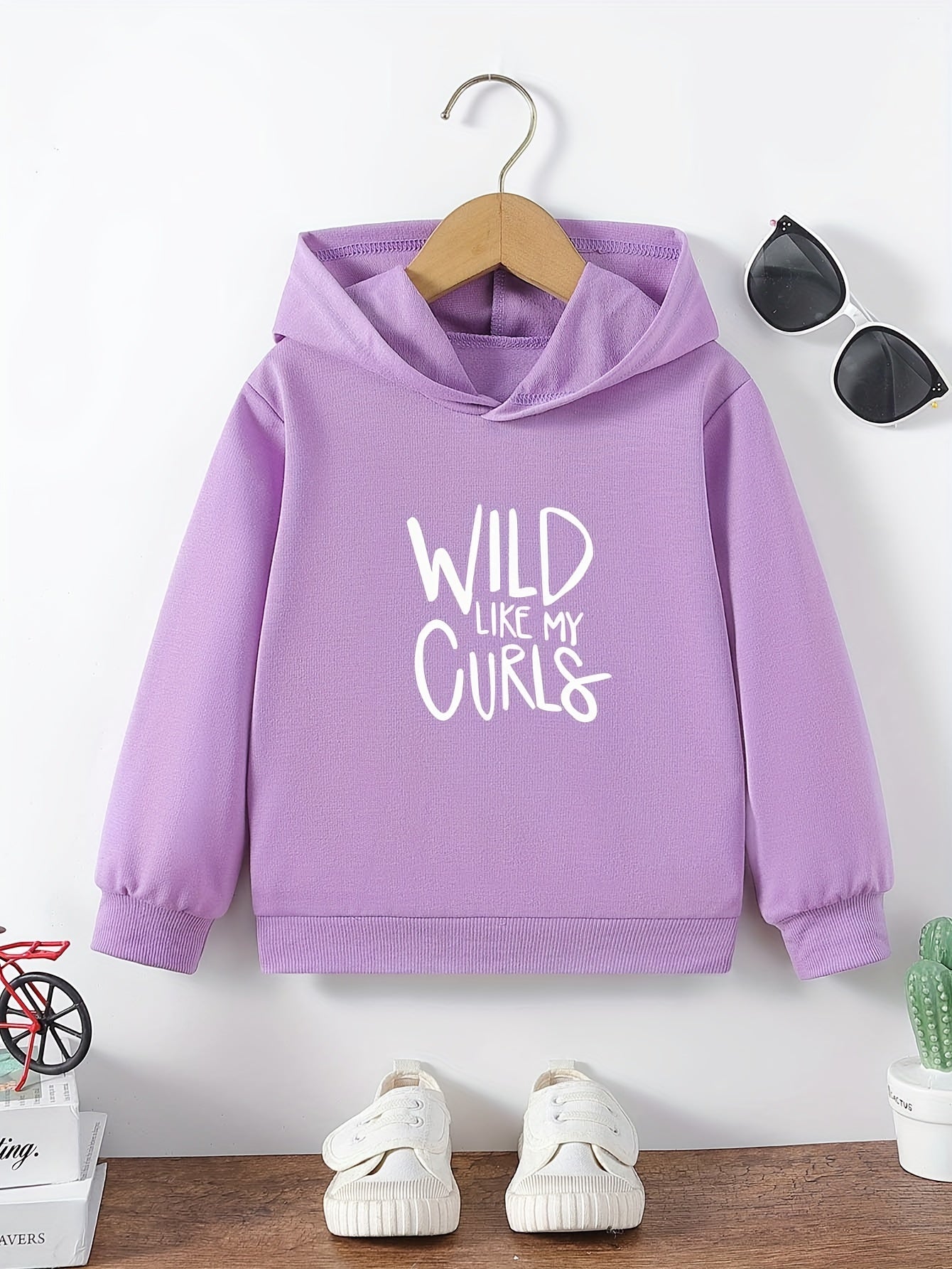 Kids Letter Print Casual Hooded Sweatshirt