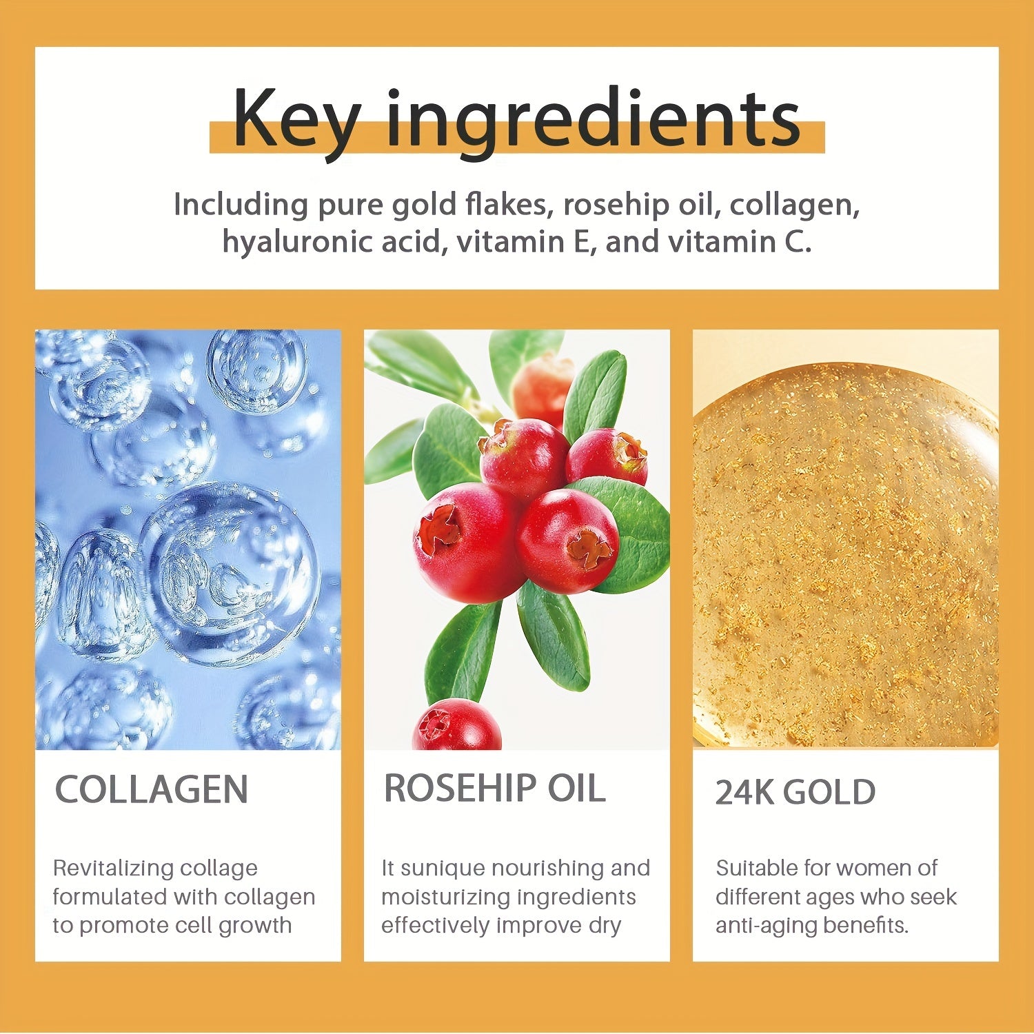 24K Golden Face Cream Hydrating Moisturizing Firming Skin