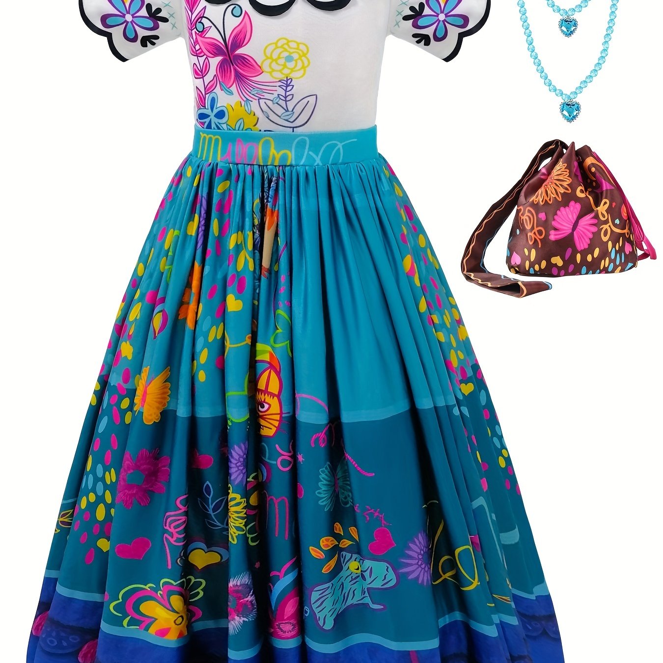 Toddler Princess Halloween Cosplay Dress Costume with Accessories