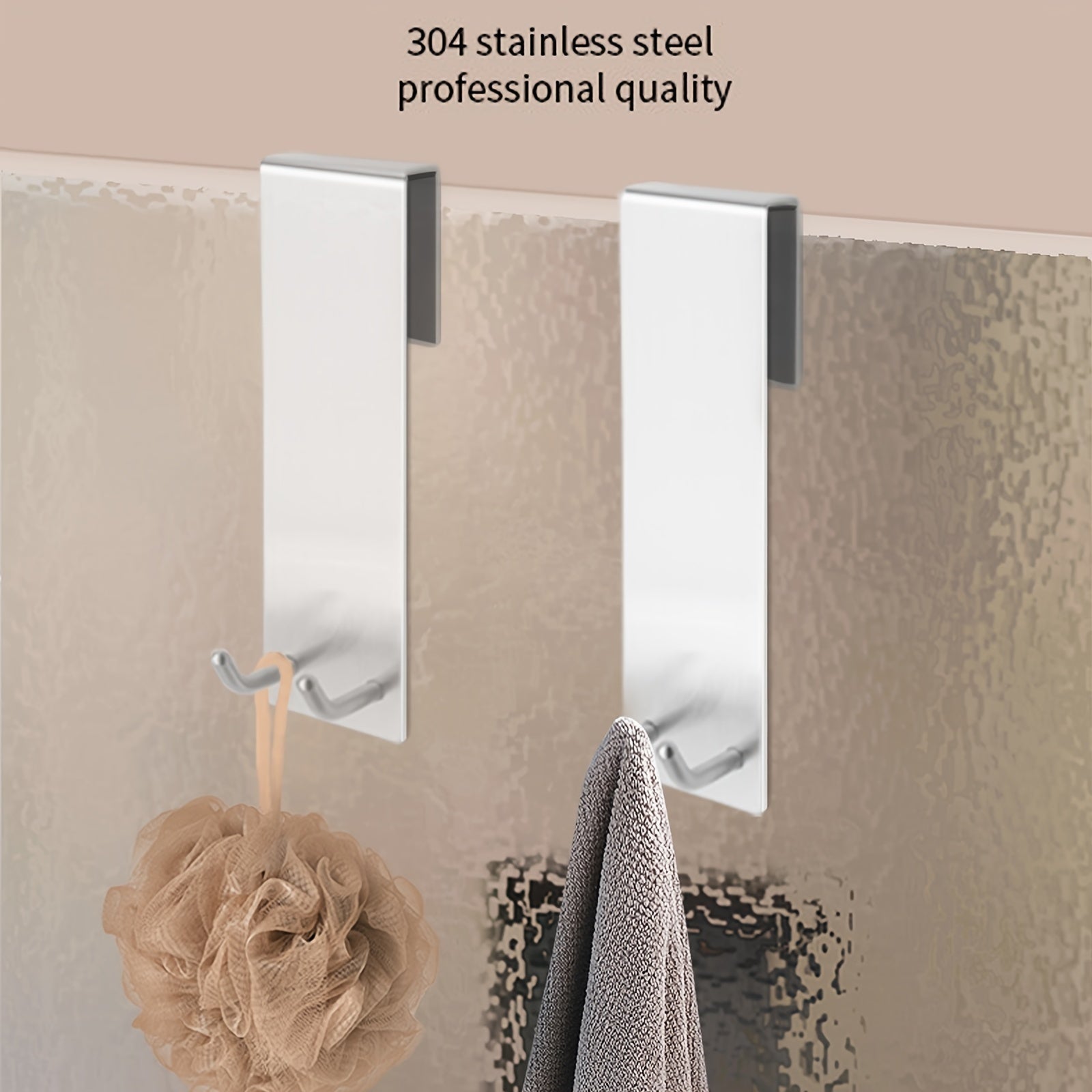 Shower Door Back Hook Stainless Steel Towel Rack
