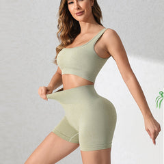 Yoga Tank Top & Stretch Fitness Shorts Set Women's Activewear