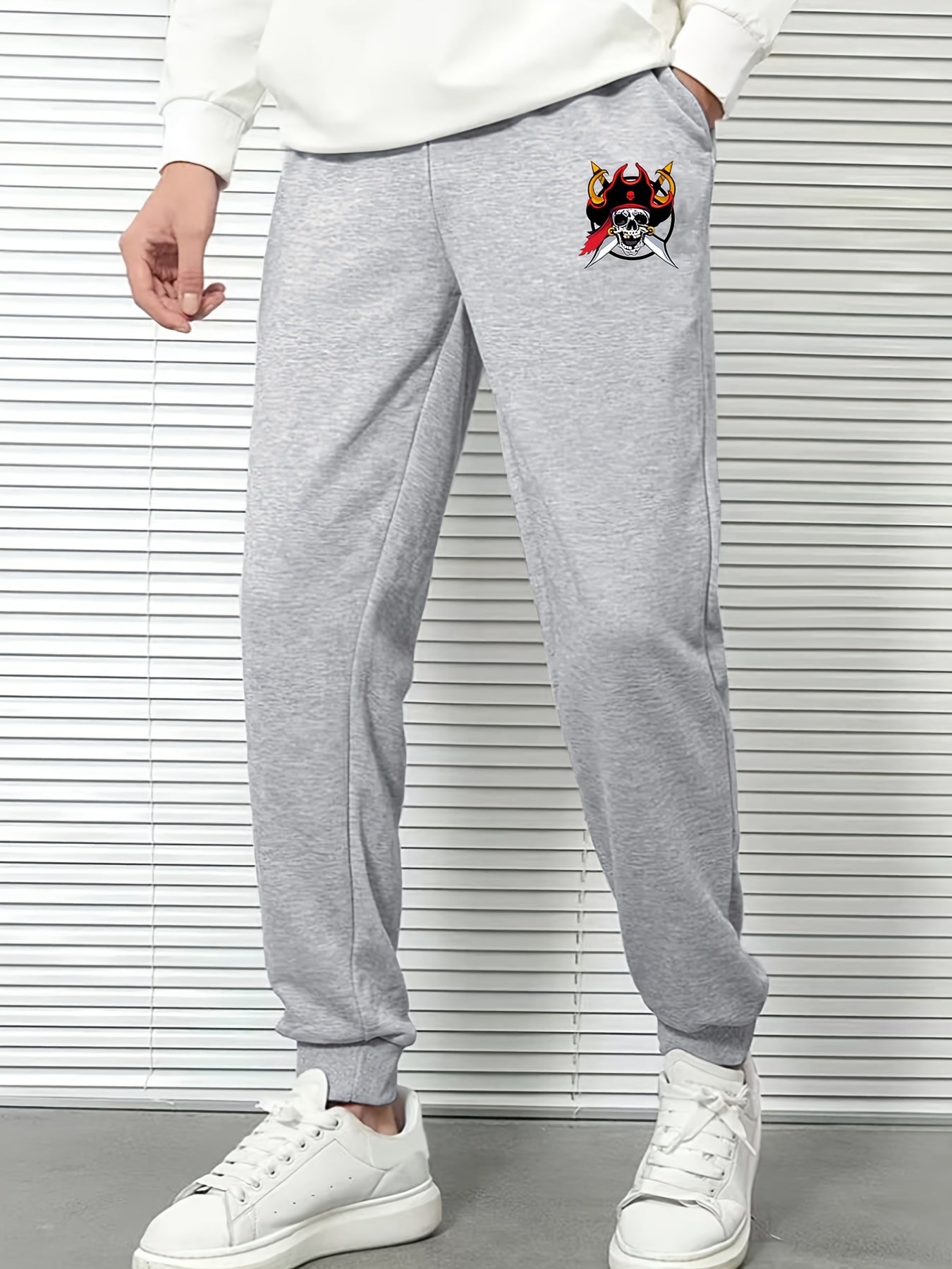 Skull Graphic Print Men's Sweatpants