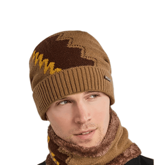Men's Fleece Warm Woolen Hat and Neckerchief Set for Autumn and Winter