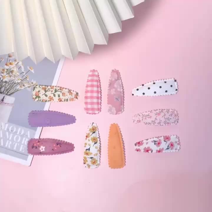 20pcs Floral Polka Dot Hair Clips for Baby Girls Headwear Accessories