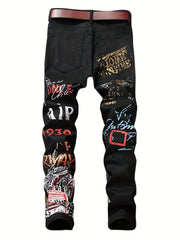 Arrival Men Jeans Male Washed Graffiti Jeans Casual Trousers