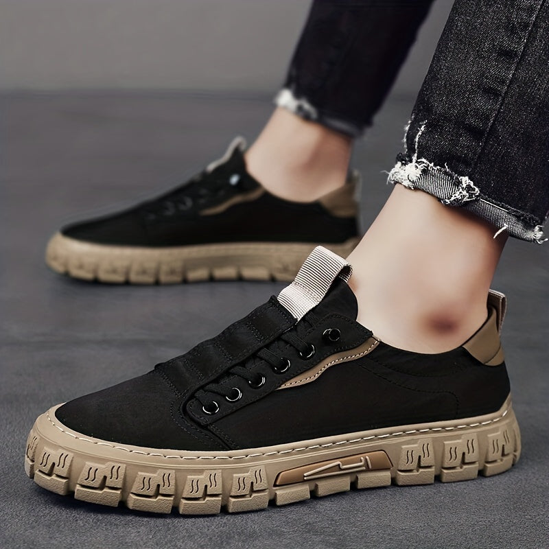 Men's Lace Up Sneakers Lightweight Comfy Non slip Skate Shoes