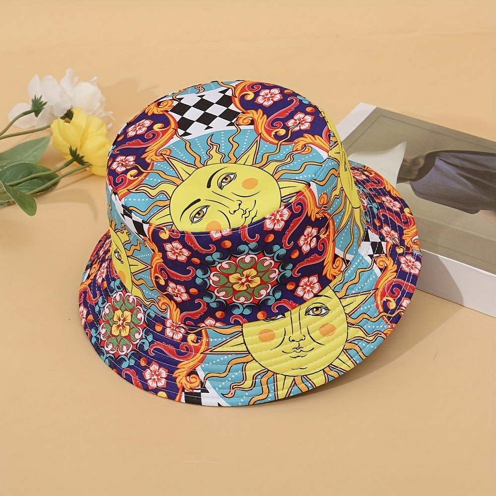 Ethnic Style Double Sided Sunshade Fishing Hiking Hat