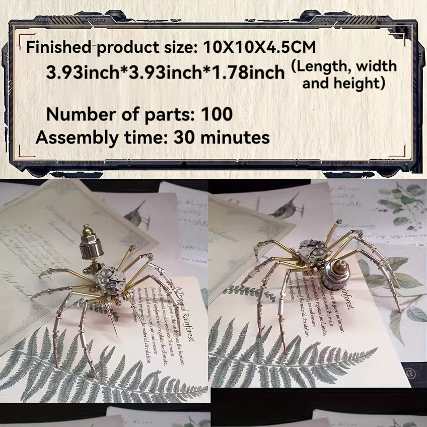 Steampunk Spider Watch Movement 3D Metal Puzzle DIY Handcrafted Bronze Model Kit