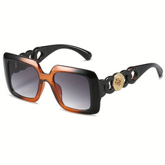 Flower Square Sunglasses UV400 Sun Shades with Case