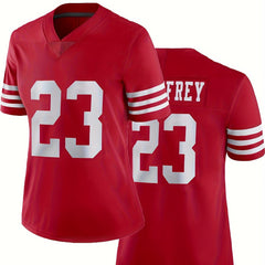 Women's No. 23 American Football Jersey Embroidered V-Neck Short Sleeve T-Shirt