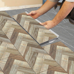 6PCS 15 01 40 01cm Wood Grain Floor Sticker, Waterproof Non-slip Tile Sticker