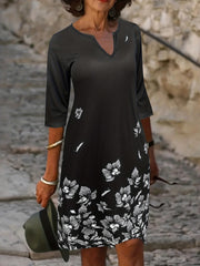 Floral Print Half Sleeve Casual Dress