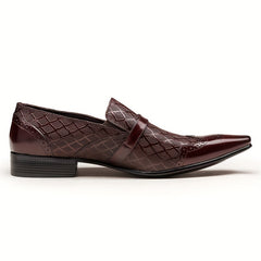 Men's Brogue Slip On Pointed Toe Formal Shoes Business Wear resistant Non Slip
