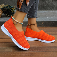 Women's Knit Mesh Walking Shoes Slip on Casual Sneakers