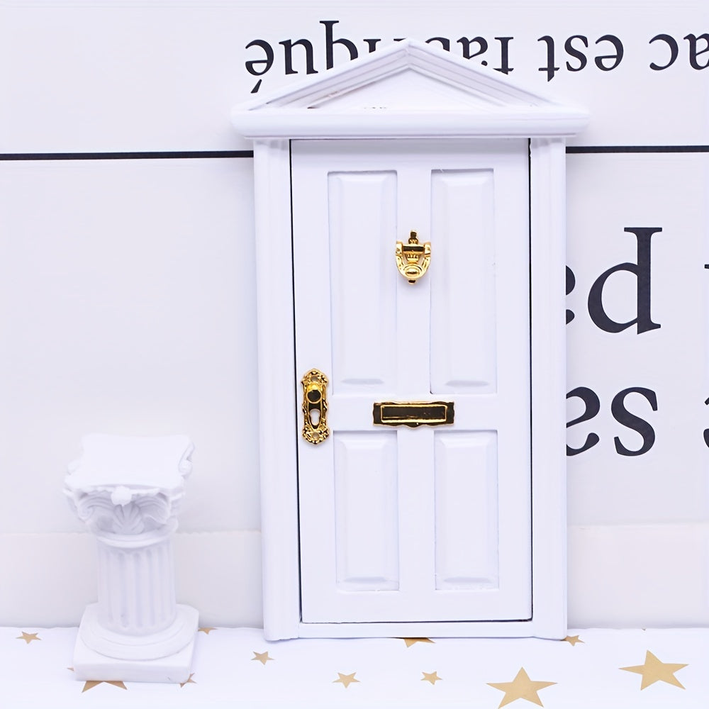 Mini Wooden Elf Door Model Dollhouse DIY Accessory Halloween Christmas