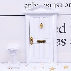 Mini Wooden Elf Door Model Dollhouse DIY Accessory Halloween Christmas