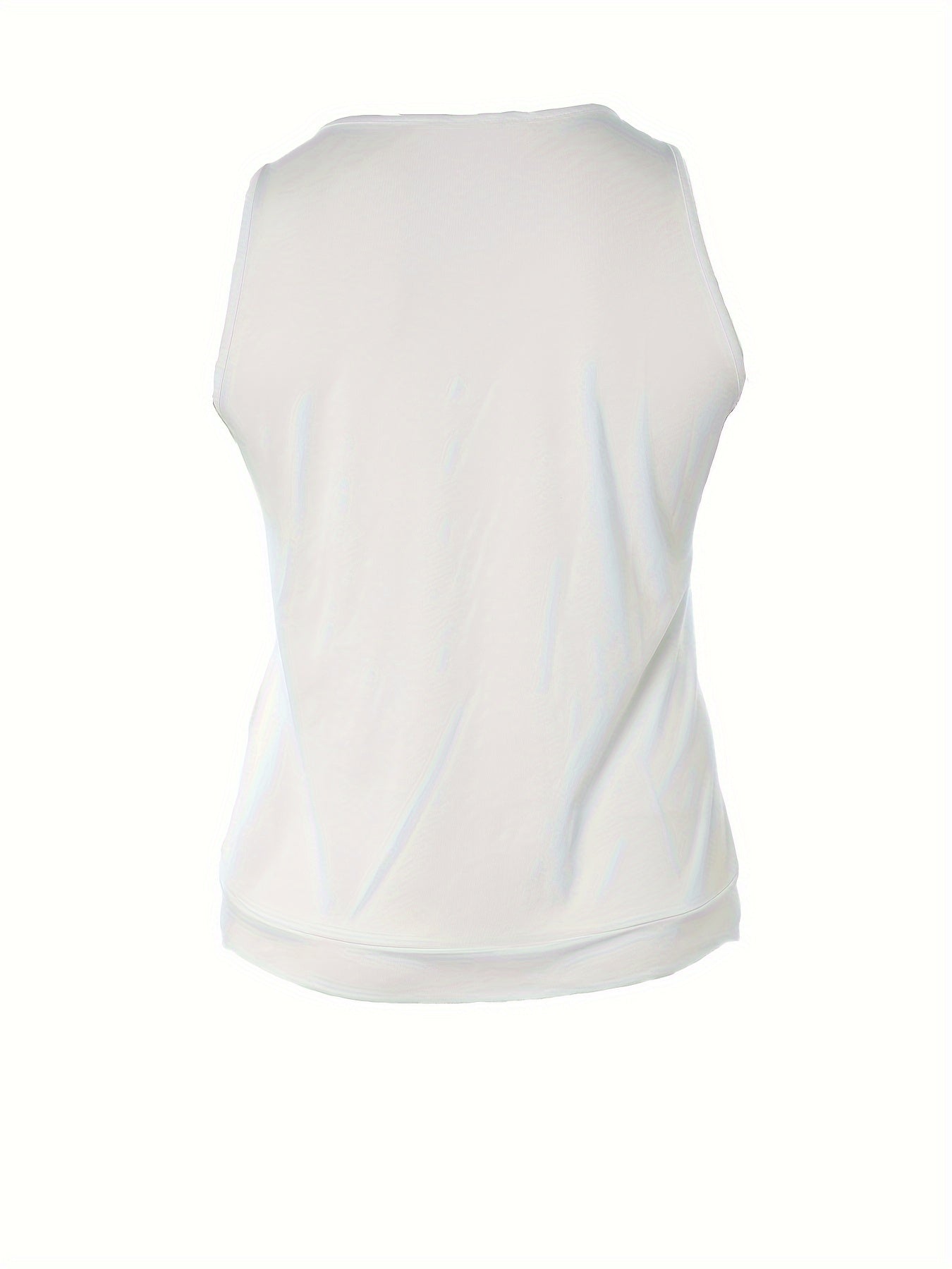 Eyelash Print Notched Neck Tank Top