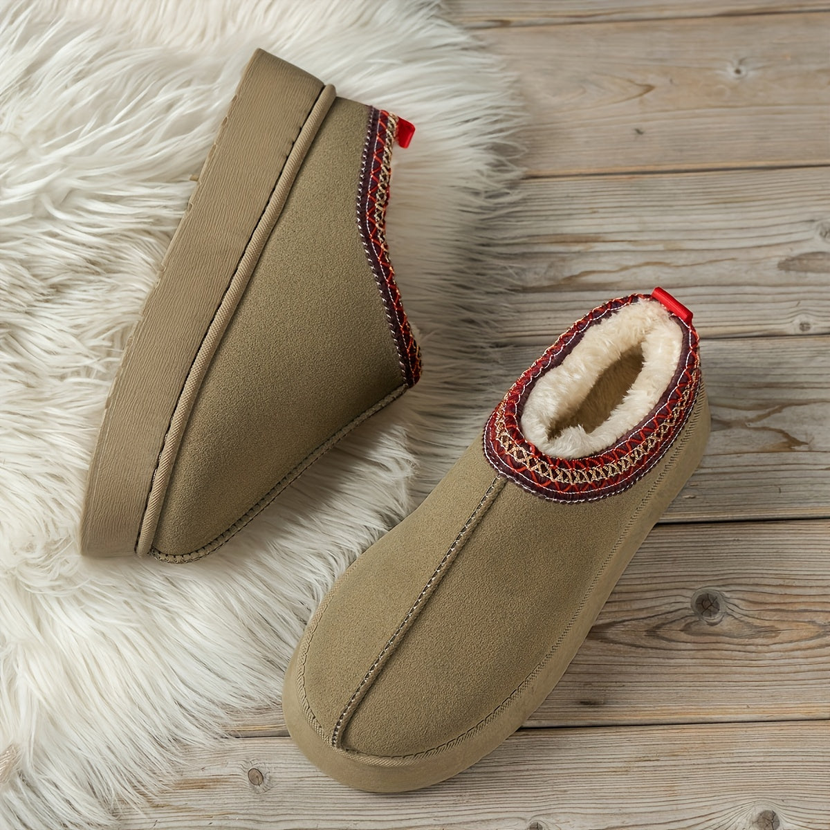 Women's Plush Lined Ankle Boots Warm Winter Slippers