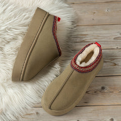 Women's Plush Lined Ankle Boots Warm Winter Slippers